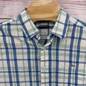 Fish Hippie Shirt Mens Large Rumfront Collection Plaid Button Down Long Sleeve